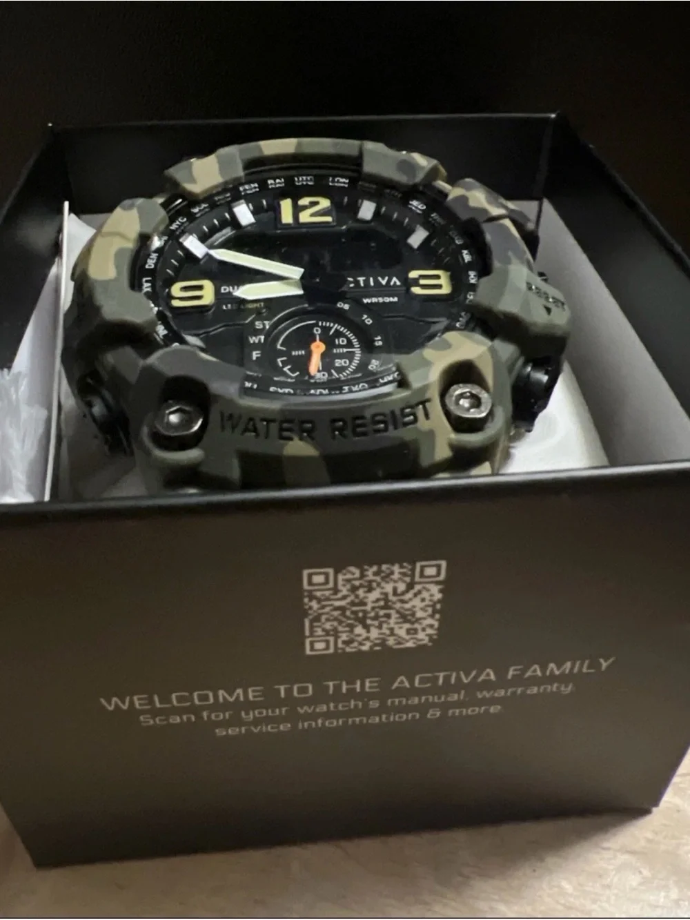 Ativa Men's Camouflage Dual Display Sport Watch - Green & Black